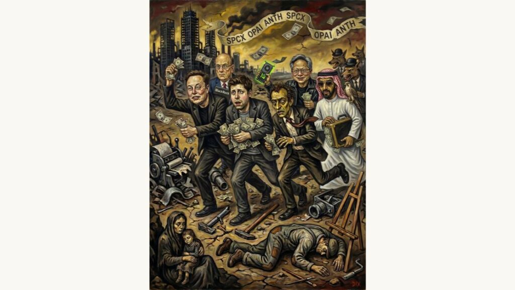 Cover illustration for the article Gone Pecans: How three firms, twenty-three banks, and one sovereign fund engineered the end of the American individual