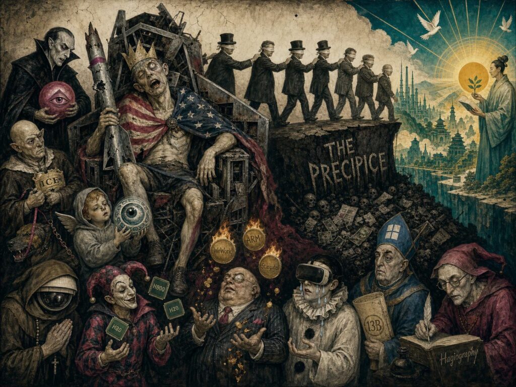 Cover illustration for the article American AI Domination? Not So Fast.