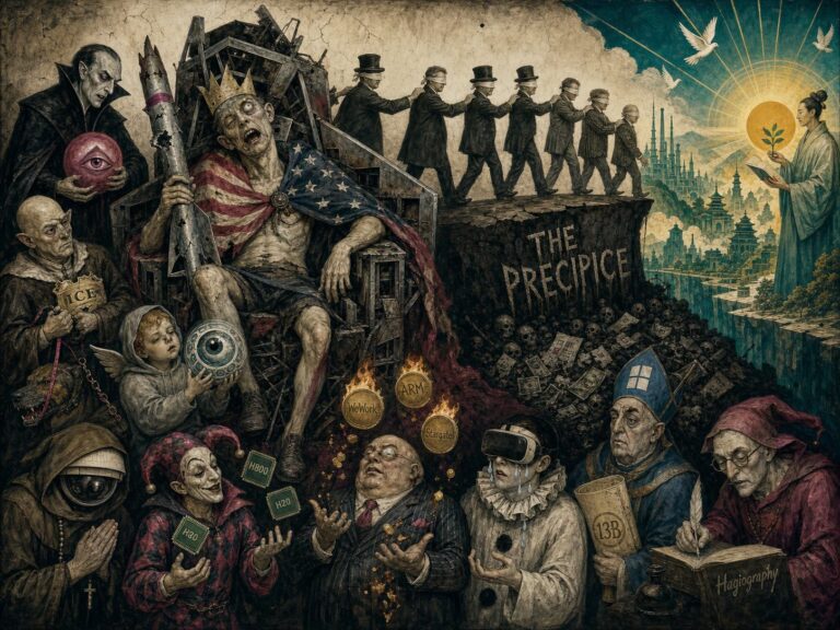 Cover illustration for the article American AI Domination? Not So Fast.