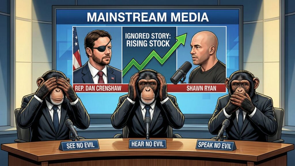 Cover illustration for the article The Sound of Silence: Where is the "Established" Press on Crenshaw Threats and Money Making?