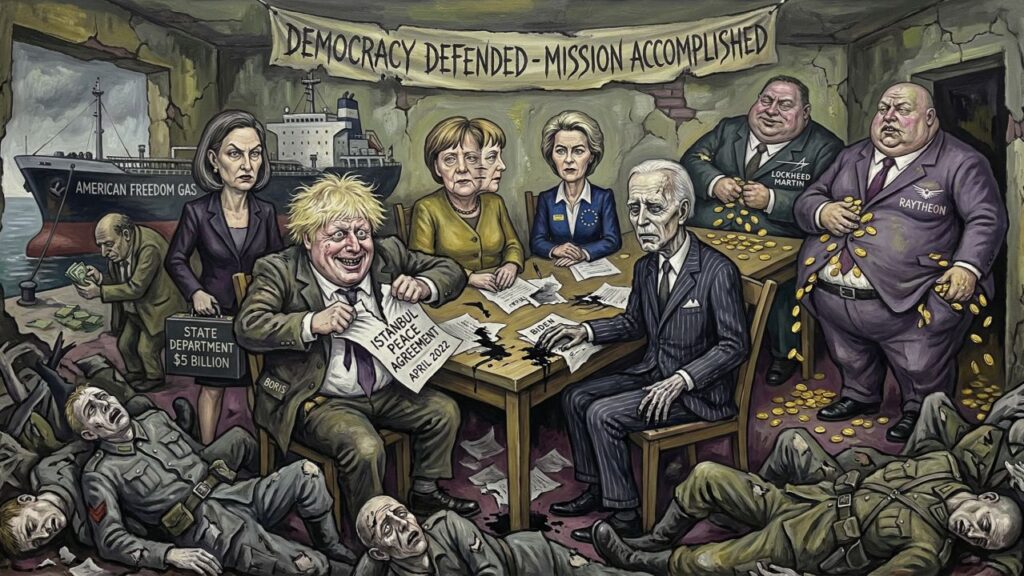 Cover illustration for the article TEN IRREFUTABLE TRUTHS: HOW THE WEST ENGINEERED UKRAINE'S WAR