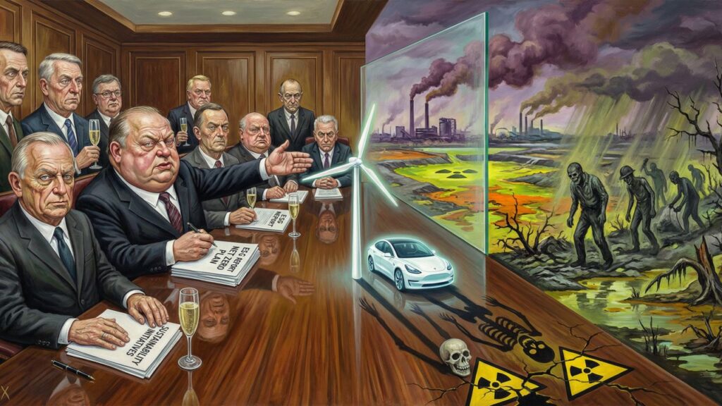 Cover illustration for the article OFFSHORING THE APOCALYPSE: PART 1 OF A 4-PART SERIES, THE ENVIRONMENTAL OFFSHORING RACKET