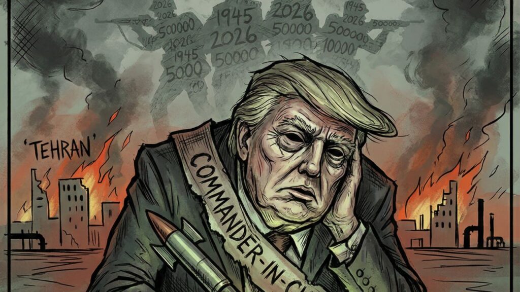 Cover illustration for the article Running a 1945 Play in Iran on a 2026 Balance Sheet