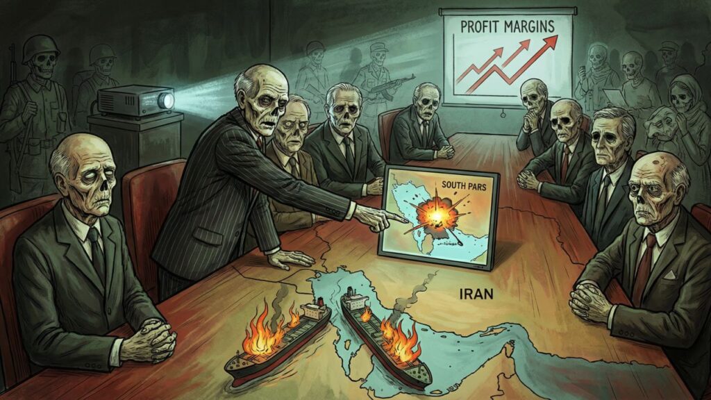 Cover illustration for the article The Bombing of Iran was Scripted in 2009