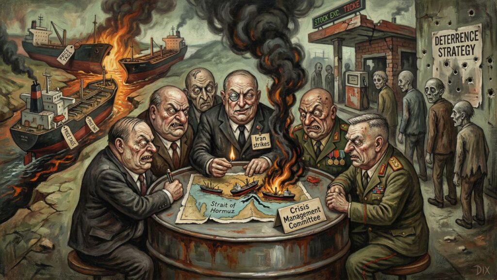 Cover illustration for the article America and Israel Just Bombed Their Own Gas Stations