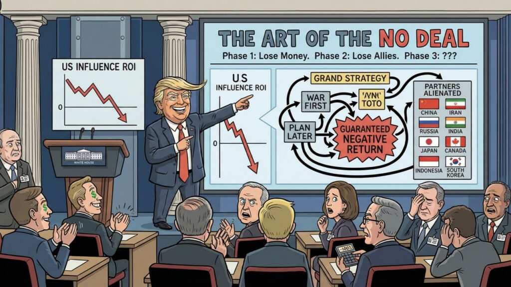 Cover illustration for the article Where’s the Business Plan for Trump's $200 Billion Iran "Ask"?