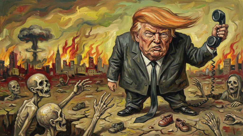 Cover illustration for the article "Thank You for Your Attention to This Matter": How a War Criminal Signs Off